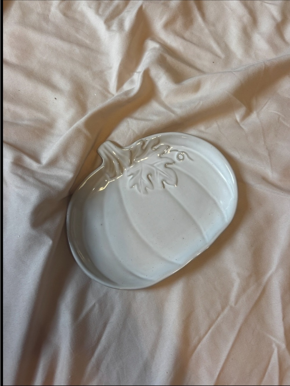 White Ceramic Pumpkin Dish - Brand new!